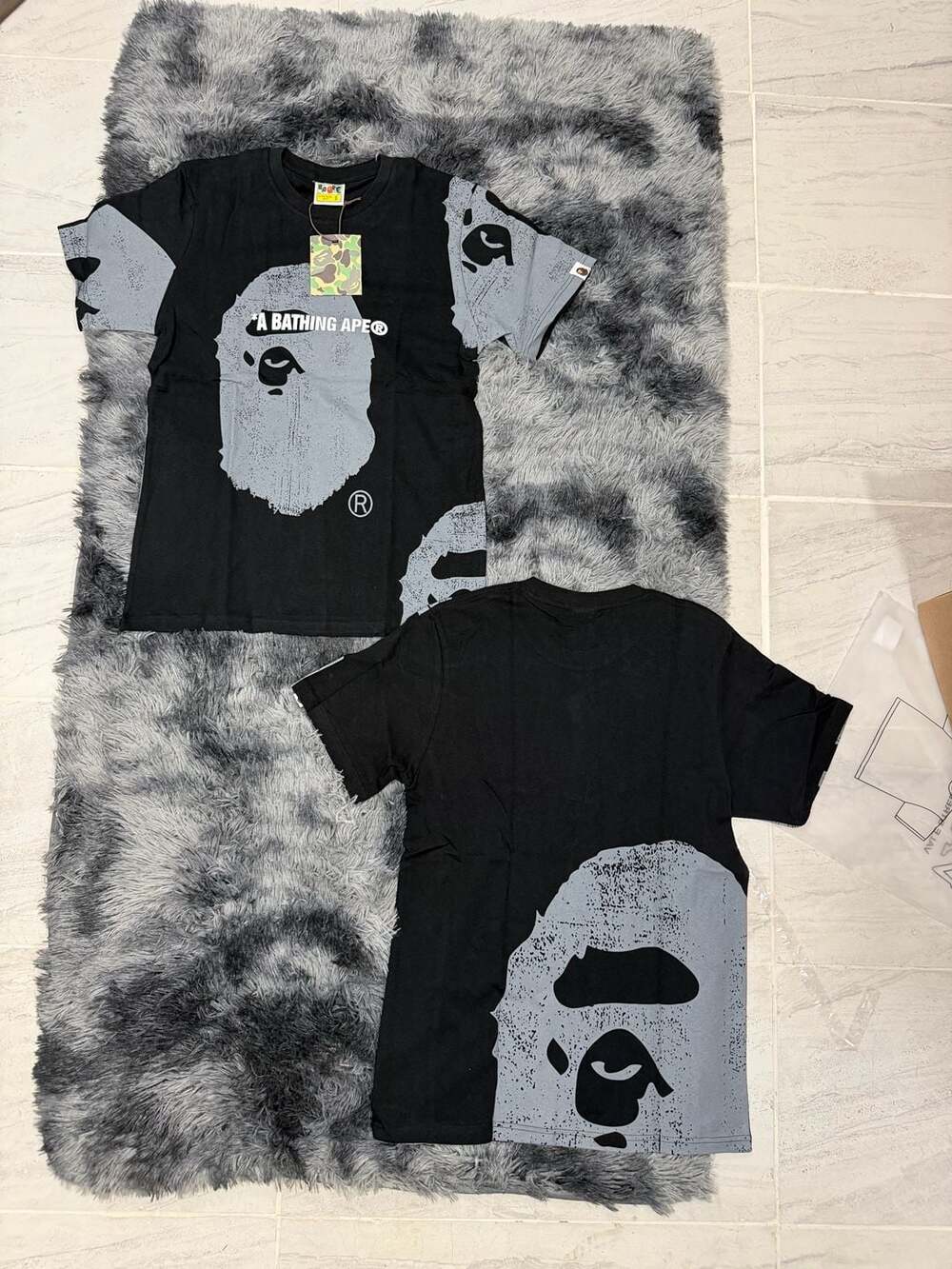 A Bathing Ape Water Print Ape Head Relaxed Fit T-Shirt